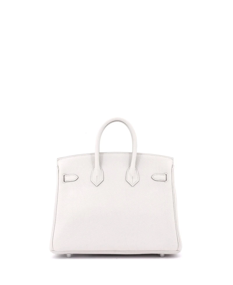 Pre-Owned Hermes Birkin 25 Handbag Light Togo with Palladium Hardware