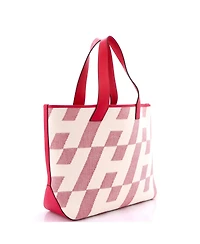 Pre-Owned Hermes 40 Cabas H en Biais Tote Canvas with Leather