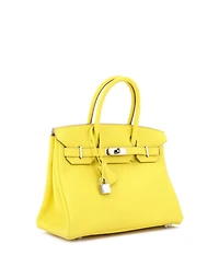 Pre-Owned Hermes Birkin 30 Handbag Yellow Togo with Palladium Hardware
