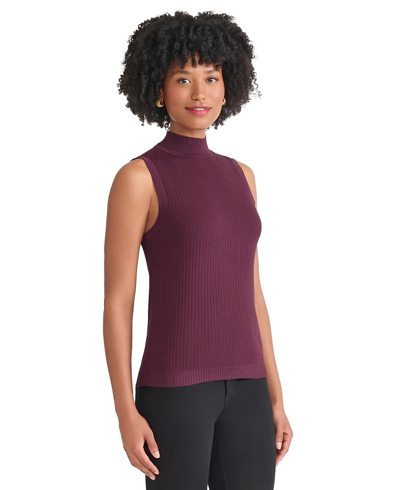 Jones New York Women's Sutton Mock-Neck Sleeveless Sweater