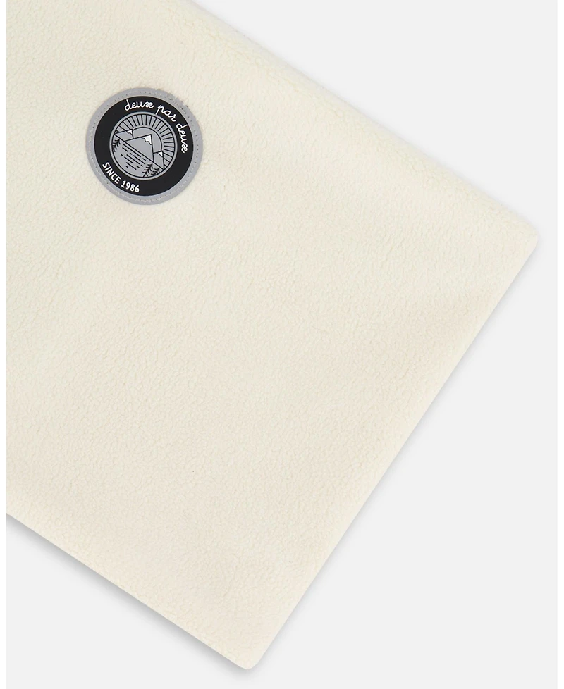 Deux par Kids Unisex Polar Fleece Neckwarmer Off-White - Toddler|Child