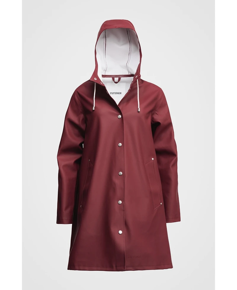 Stutterheim Women's Mosebacke Hooded Long Sleeve Raincoat