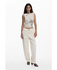 Desigual Women's Dandelion tie T-shirt