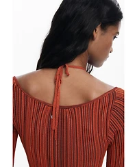 Desigual Women's Fitted dress with a crossover neckline
