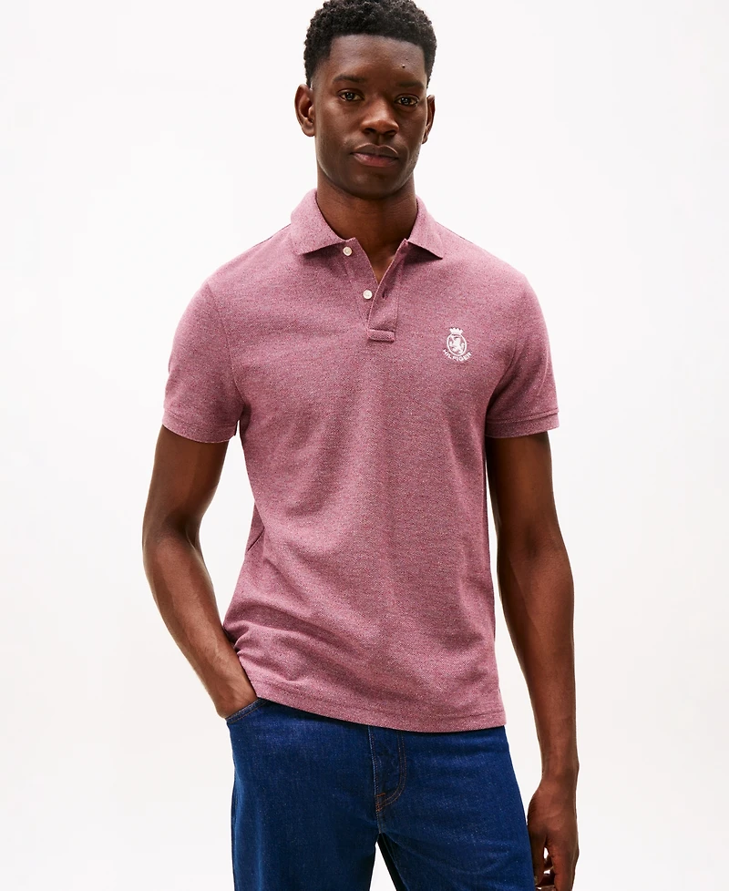 Tommy Hilfiger Men's Heathered Crest Regular Fit Polo Shirt