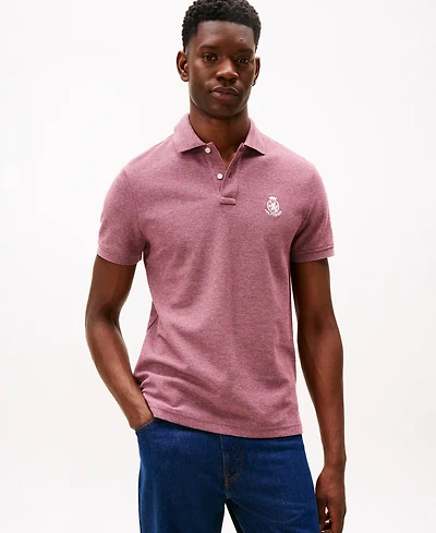 Tommy Hilfiger Men's Heathered Crest Regular Fit Polo Shirt