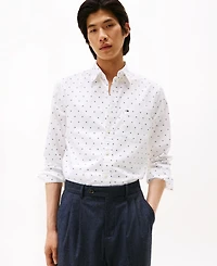 Tommy Hilfiger Men's Small Print Flex Poplin Shirt
