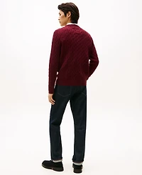 Tommy Hilfiger Men's Classic Cable Crest Crewneck Sweater