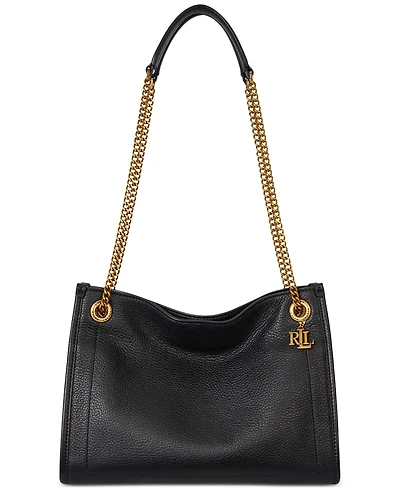 Lauren Ralph Bradley Small Pebbled Leather Tote Bag