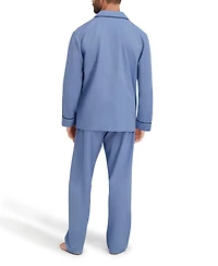 Hanes Men's Woven Button Down Pajama Sleep Set