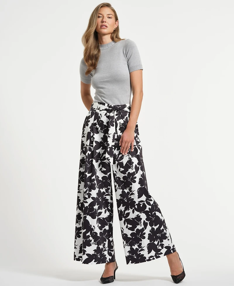 Isaac Mizrahi Women's Belted Palazzo Pants