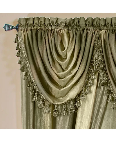 GoodGram Ombre Crushed Satin Sheer Single Window Curtains & Valances - 46 in. W x 42 L Valance, Autumn