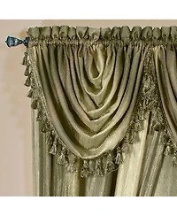 GoodGram Ombre Crushed Satin Sheer Single Window Curtains & Valances - 46 in. W x 42 L Valance, Autumn