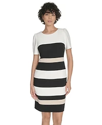 Tommy Hilfiger Women's Colorblocked Scuba-Crepe Dress