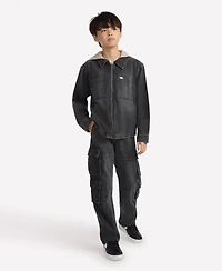 abercrombie kids Boys Hooded Zip Denim Jacket