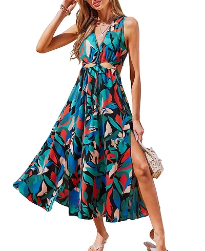 Cupshe Women's Wait and See Tropical Maxi Beach Dress