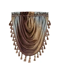 GoodGram Ombre Crushed Satin Sheer Single Window Curtains & Valances - 46 in. W x 42 L Valance, Autumn