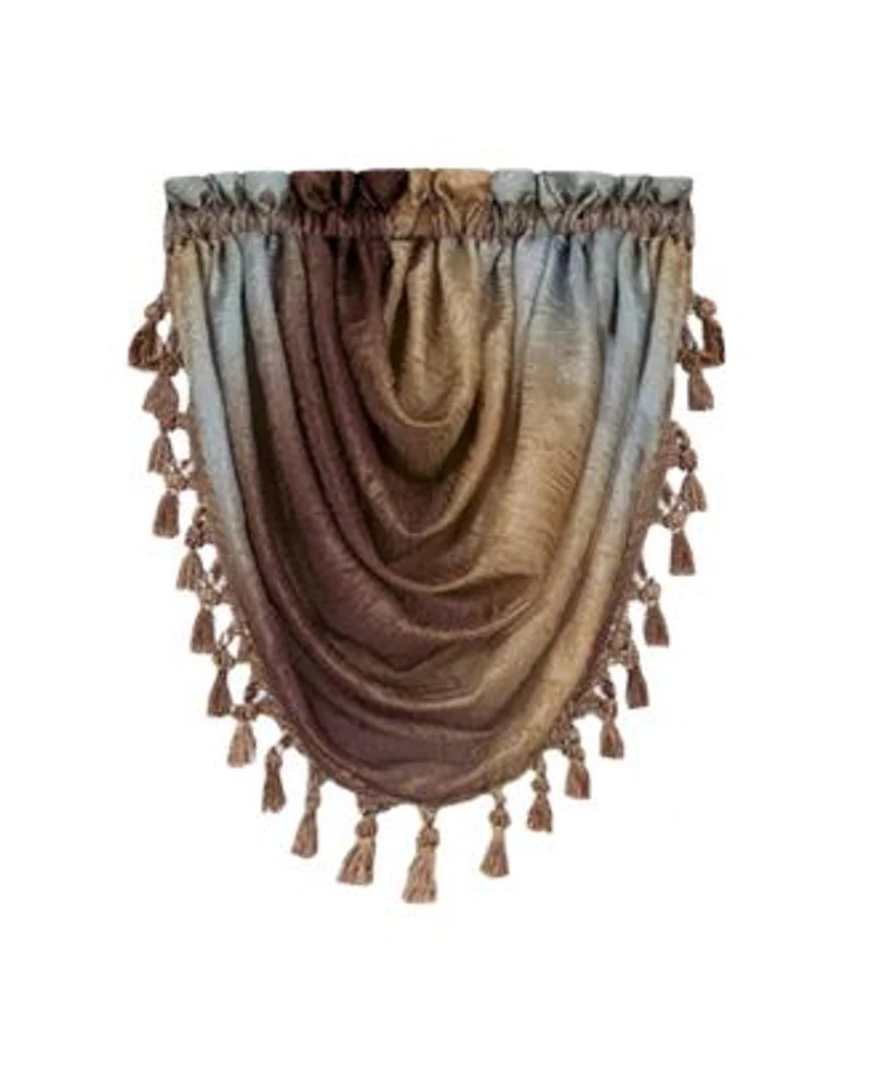Goodgram Ombre Crushed Satin Sheer Single Window Curtains Valances 46 In. W X 42 In. L Single Valance Autumn