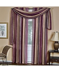 GoodGram Ombre Crushed Satin Sheer Single Window Curtains & Valances - 50 in. W x 144 L Scarf, Sage