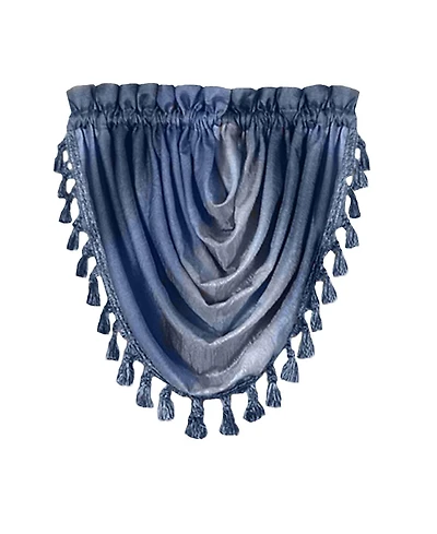 GoodGram Ombre Crushed Satin Sheer Single Window Curtains & Valances - 46 in. W x 42 L Valance, Autumn