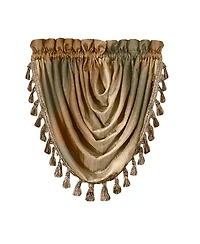 GoodGram Ombre Crushed Satin Sheer Single Window Curtains & Valances - 46 in. W x 42 L Valance, Autumn