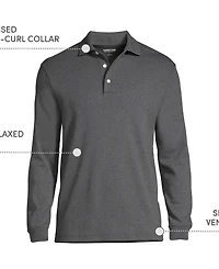 Lands' End Men's Long Sleeve Cotton Supima Polo Shirt