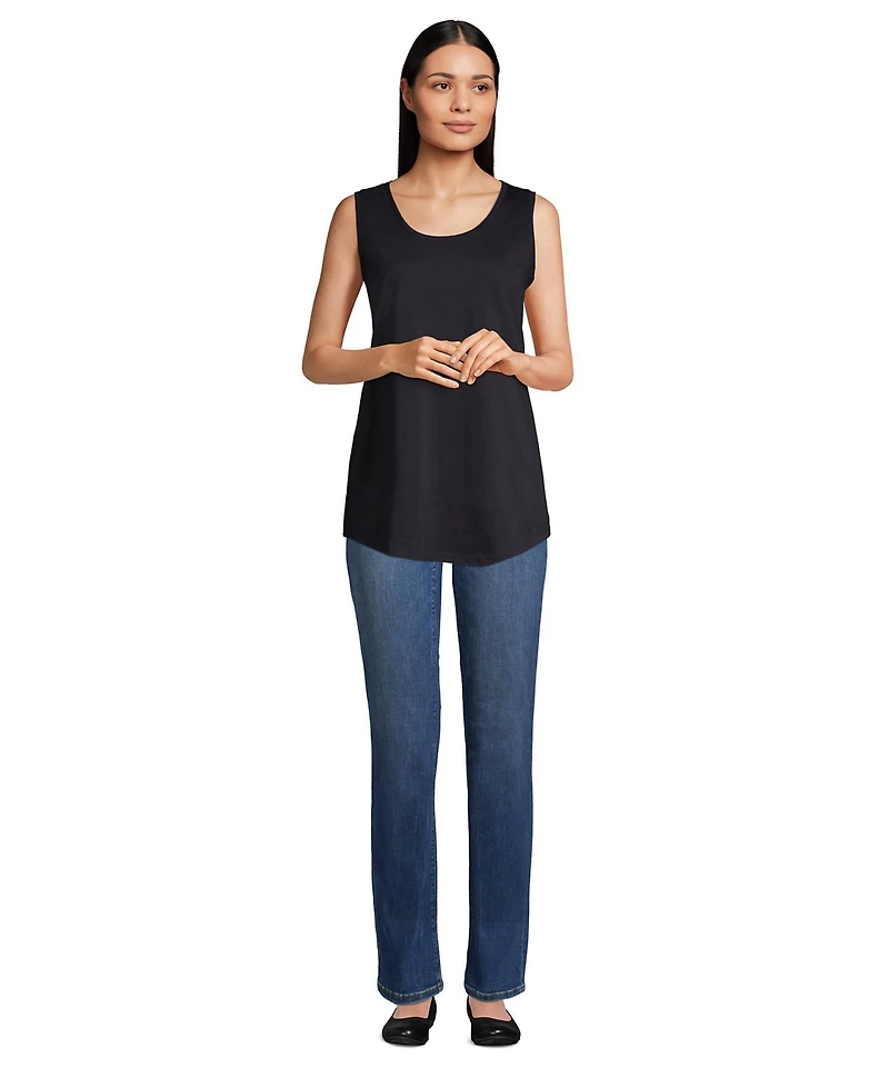 Lands' End Women's Petite Supima Cotton Tunic Tank Top