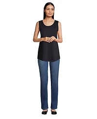 Lands' End Women's Petite Supima Cotton Tunic Tank Top