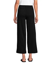 Lands' End Women's Denim High Rise Patch Pocket Extra Wide Leg Crop Jeans