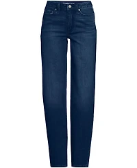 Lands' End Women's Soft Denim Mid Rise Relaxed Straight Leg Jeans
