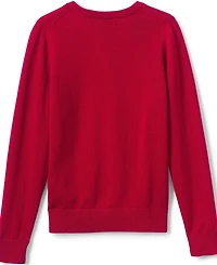 Lands' End Boys School Uniform Cotton Modal Fine Gauge V-neck Sweater