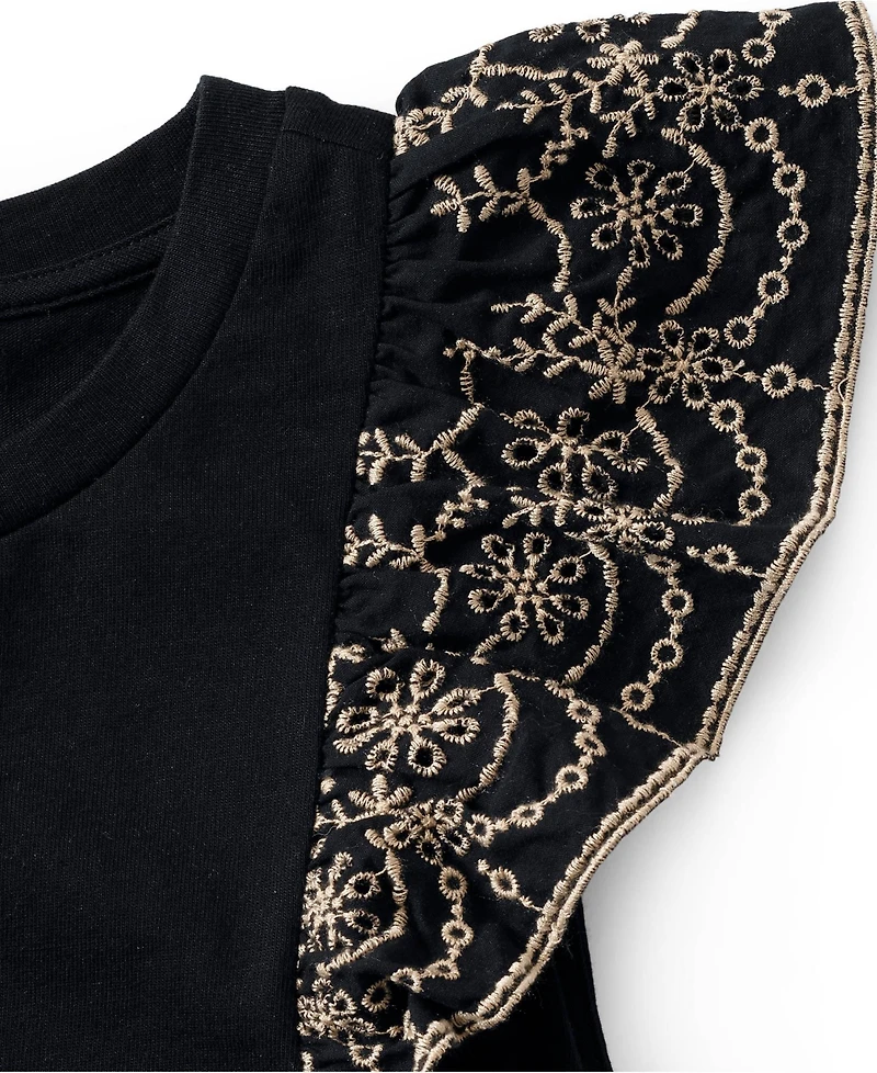 Lands' End Women's Embroidered Ruffle Tank Top
