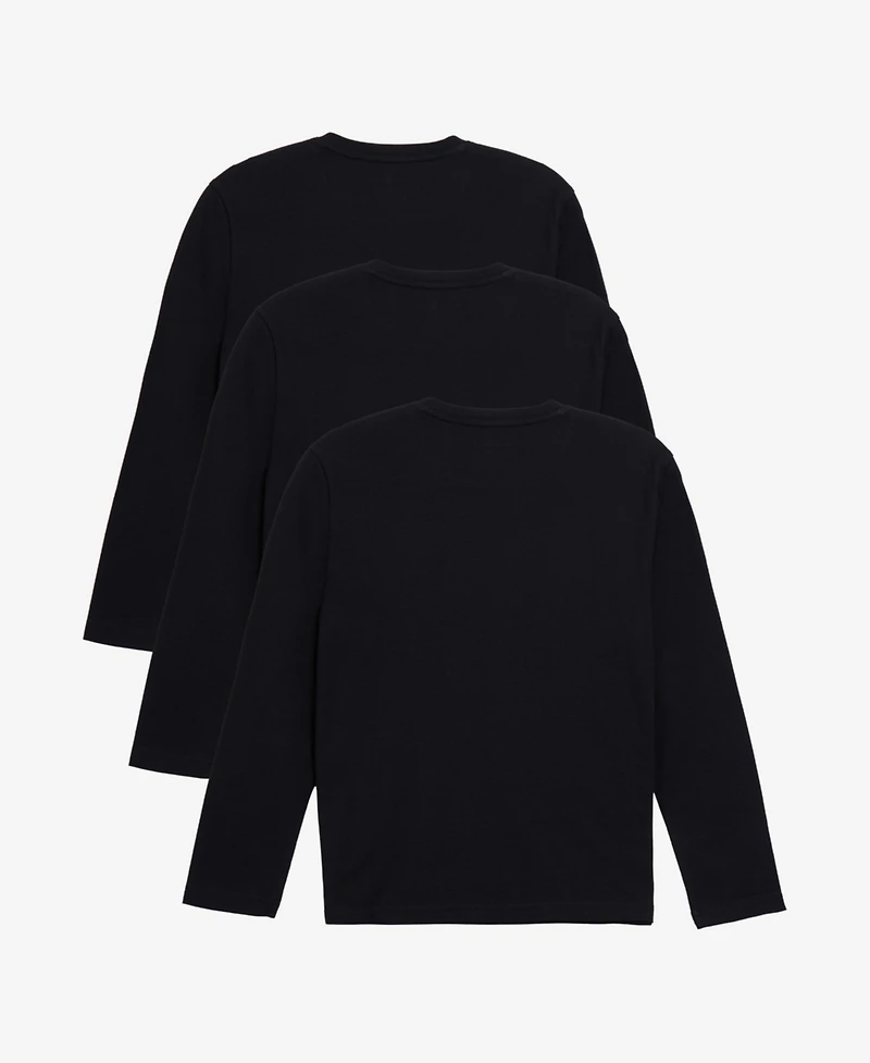 Xray 3 Pack Kids And Boys Basic Long Sleeve Crewneck T-Shirts