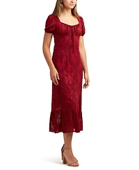 Bcx Juniors Burnout Sweetheart-Neck Dress