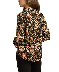 Bcx Juniors Printed Burnout Button-Front Long-Sleeve Top