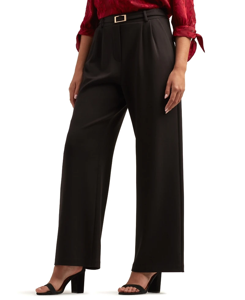 Bcx Juniors Lightweight High-Rise Wide-Leg Scuba Pants