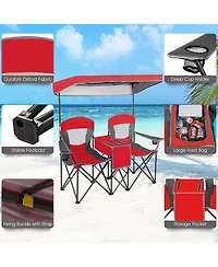 Akiudex portable folding camping canopy chairs with cup holder