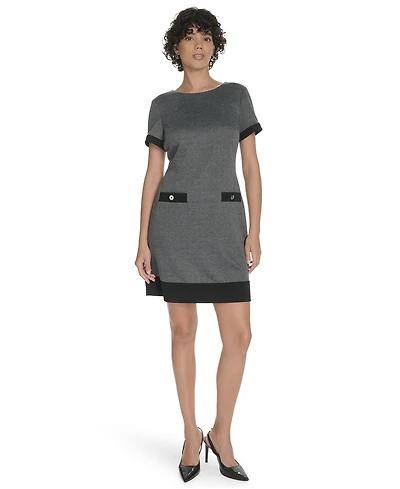 Tommy Hilfiger Women's Herringbone Crew Neck Dress