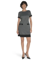 Tommy Hilfiger Women's Herringbone Crew Neck Dress