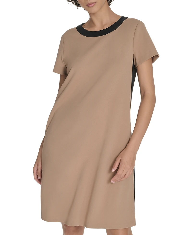Tommy Hilfiger Women's Short-Sleeve Scuba Crepe Shift Dress