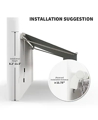 Outsunny 12' x 10' Outdoor Patio Manual Retractable Exterior Window Awning
