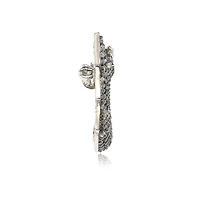 Suzy Levian Sterling Silver Sapphire Swan Brooch
