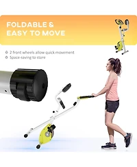 Soozier|Homcom Foldable Upright Training X-Bike with Magnetic Resisce