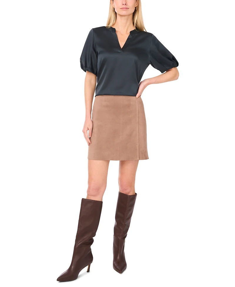 Vince Camuto Women's V-Neck Puff-Sleeve Top