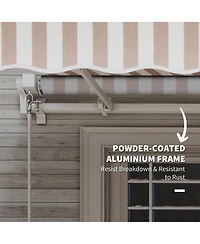 Outsunny 12' x 10' Outdoor Patio Manual Retractable Exterior Window Awning