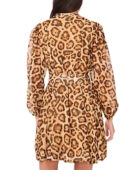 Msk Women's Satin 3/4-Sleeve Shirtdress