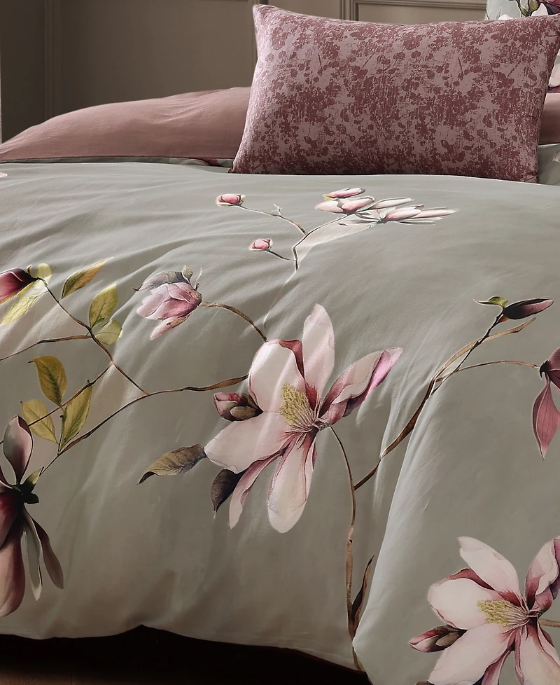 Bebejan Purple Lilies Bedding 5 Piece King Size Reversible Comforter Set
