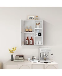 Vanirror White Over-the-Bathroom Storage Cabinet - Wooden Wall Mounted Medicine Cabinet for Bathroom, Laundry Room & Kitchen