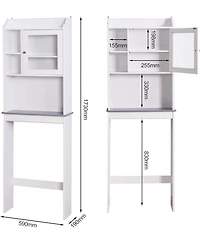 Vanirror White Over Bathroom Storage Shelf, Space-Saving Bathroom Organizer with Adjustable Open Shelves