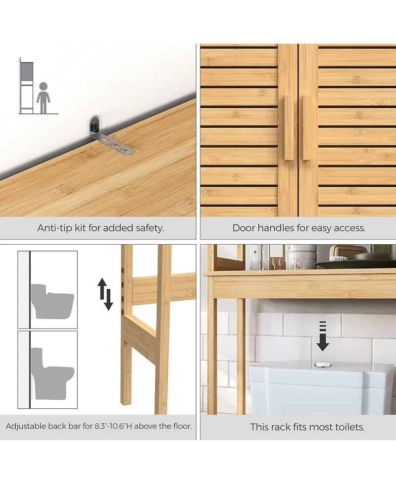Vanirror Over The Restroom Storage Cabinet with Adjustable Shelf - Space-Saving Bathroom Organizer in Natural Beige